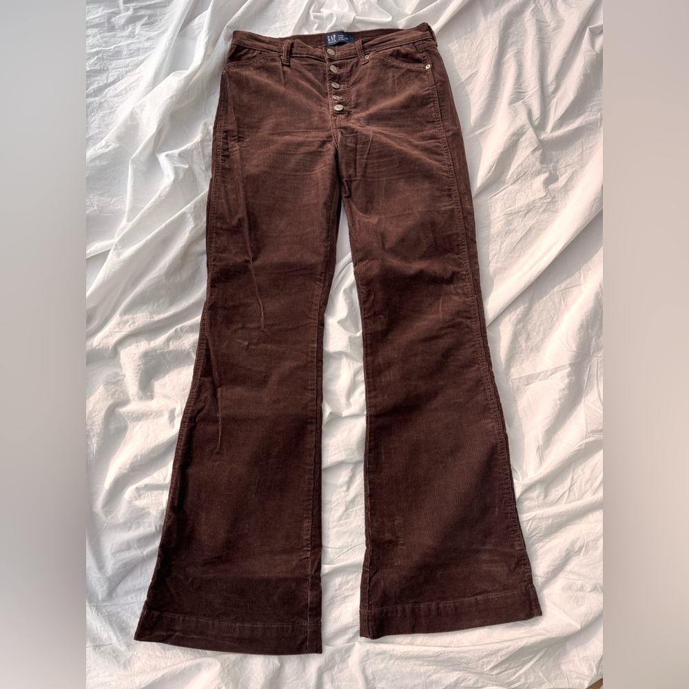 GAP Dark Brown Corduroy Flared Pants